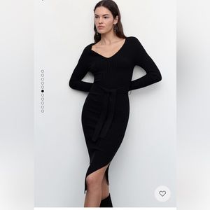 NWT MANGO BLACK DRESS WITH BELT SIZE 6